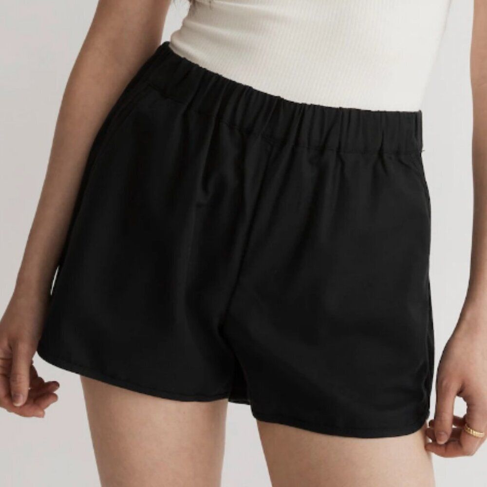 Madewell Black Pull On Elastic Waist Casual Shorts Pockets Womens Large